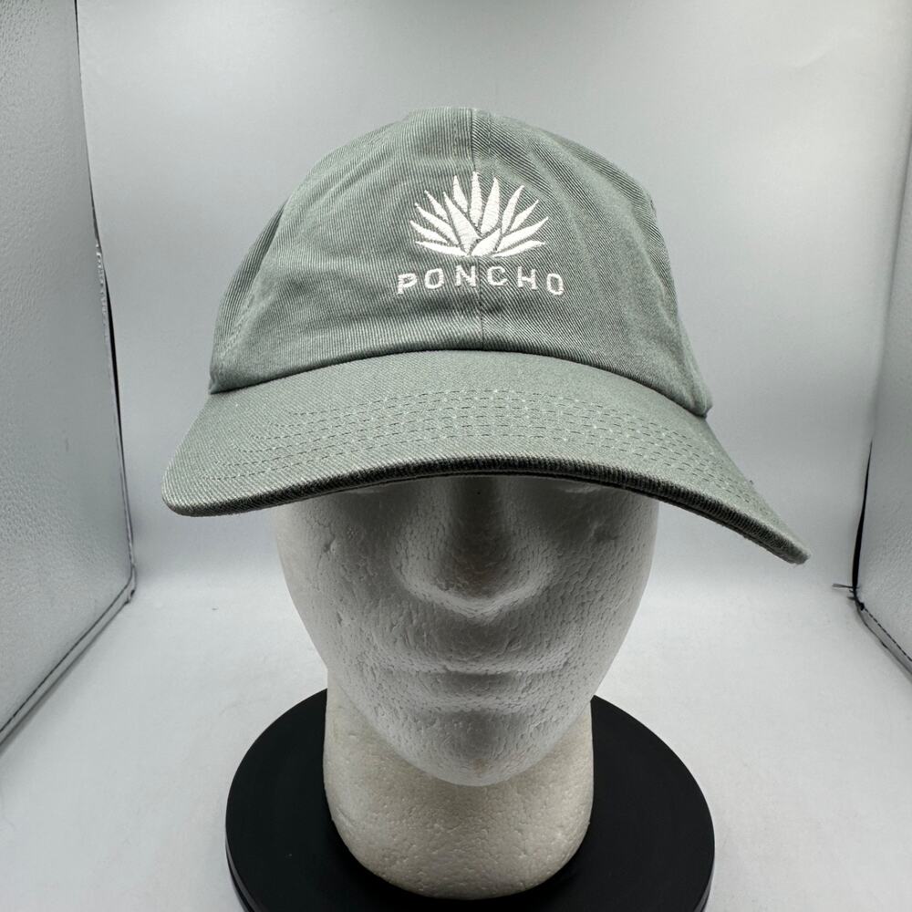 Poncho Outdoors Mens Hat Green Embroidered Agave Logo Dad Cap
